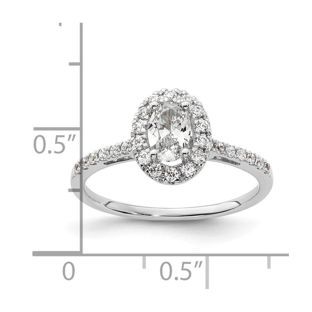 Oval Halo Diamond Semi-mount Engagement Rings