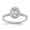 Oval Halo Diamond Semi-mount Engagement Rings