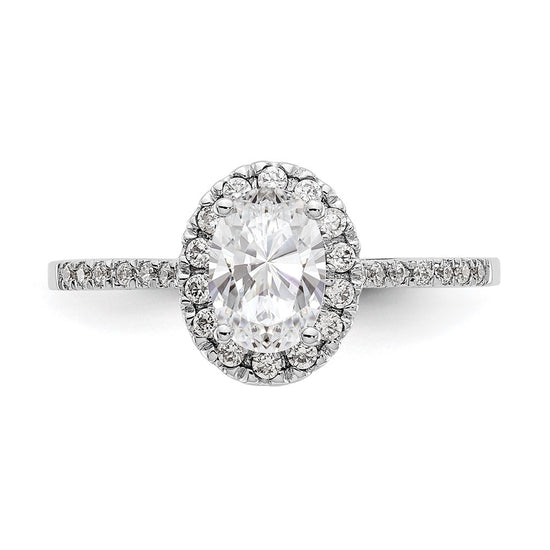 Oval Halo Diamond Semi-mount Engagement Rings