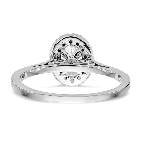 Oval Halo Diamond Semi-mount Engagement Rings