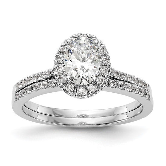 Oval Halo Diamond Semi-mount Engagement Rings