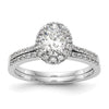 Oval Halo Diamond Semi-mount Engagement Rings