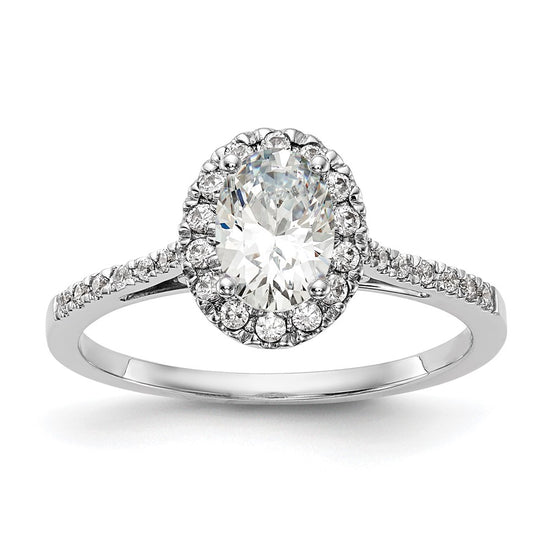 Oval Halo Diamond Semi-mount Engagement Rings