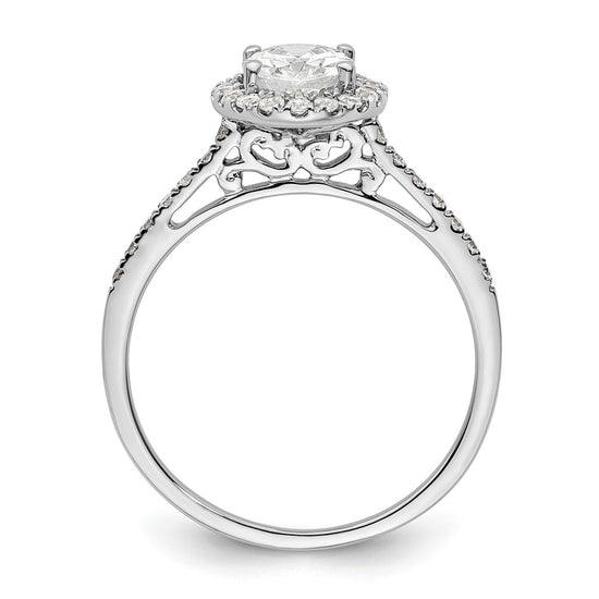 Oval Halo Diamond Semi-mount Engagement Rings