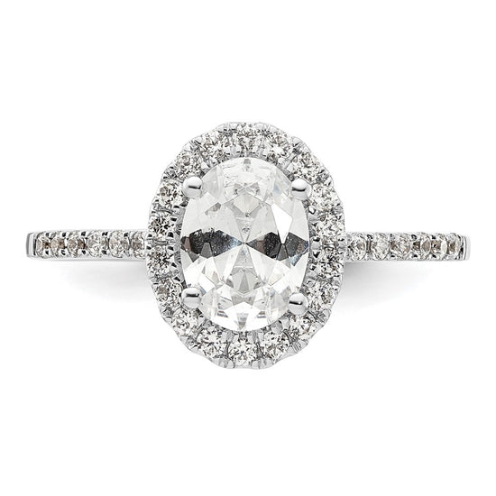 Oval Halo Diamond Semi-mount Engagement Rings