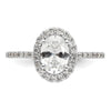 Oval Halo Diamond Semi-mount Engagement Rings