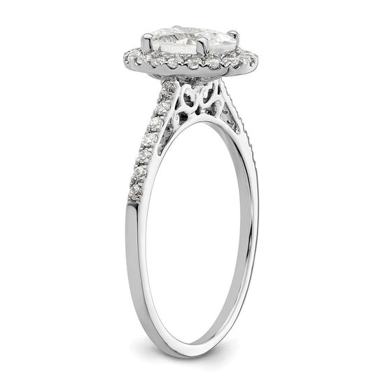 Oval Halo Diamond Semi-mount Engagement Rings