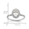 Oval Halo Diamond Semi-mount Engagement Rings