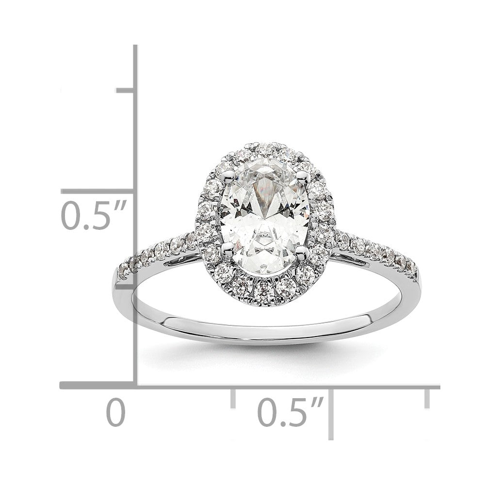 Oval Halo Diamond Semi-mount Engagement Rings