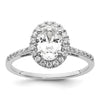 Oval Halo Diamond Semi-mount Engagement Rings