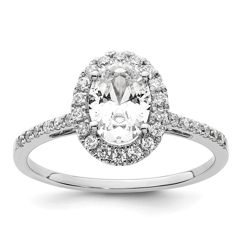 Oval Halo Diamond Semi-mount Engagement Rings