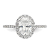 Oval Halo Diamond Semi-mount Engagement Rings