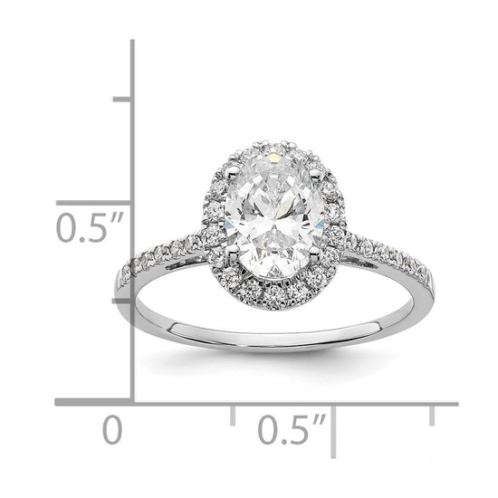 Oval Halo Diamond Semi-mount Engagement Rings