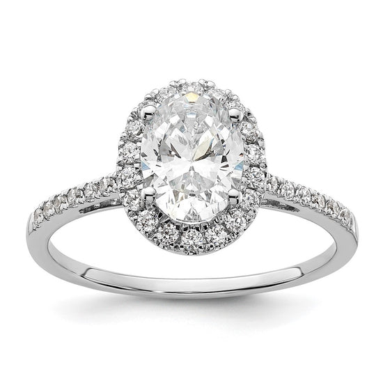 Oval Halo Diamond Semi-mount Engagement Rings