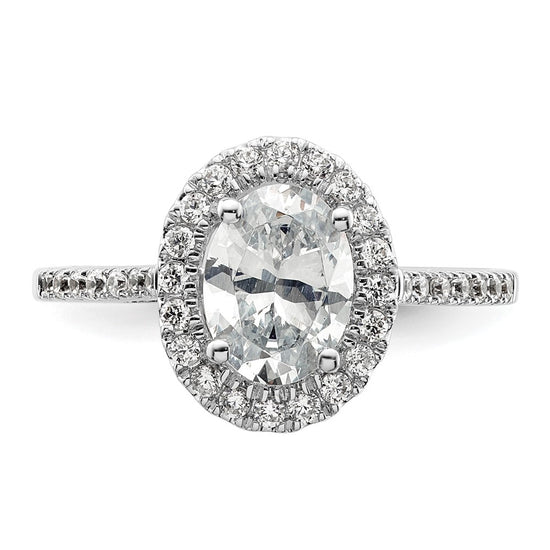 Oval Halo Diamond Semi-mount Engagement Rings