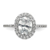 Oval Halo Diamond Semi-mount Engagement Rings