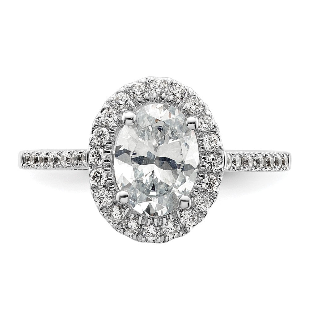 Oval Halo Diamond Semi-mount Engagement Rings