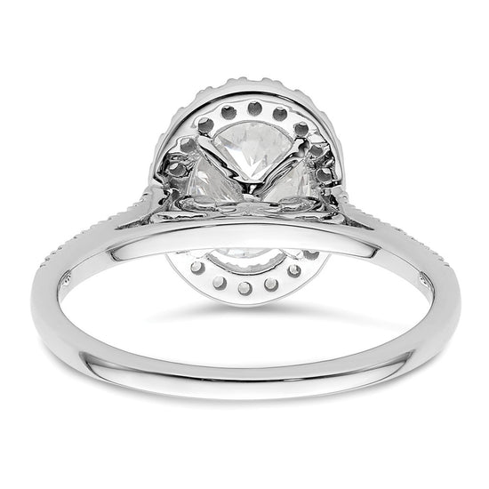 Oval Halo Diamond Semi-mount Engagement Rings