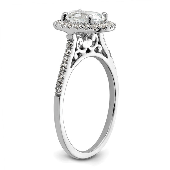 Oval Halo Diamond Semi-mount Engagement Rings