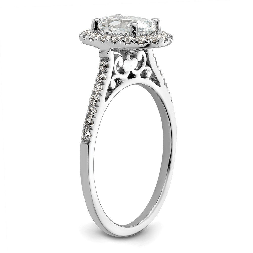 Oval Halo Diamond Semi-mount Engagement Rings
