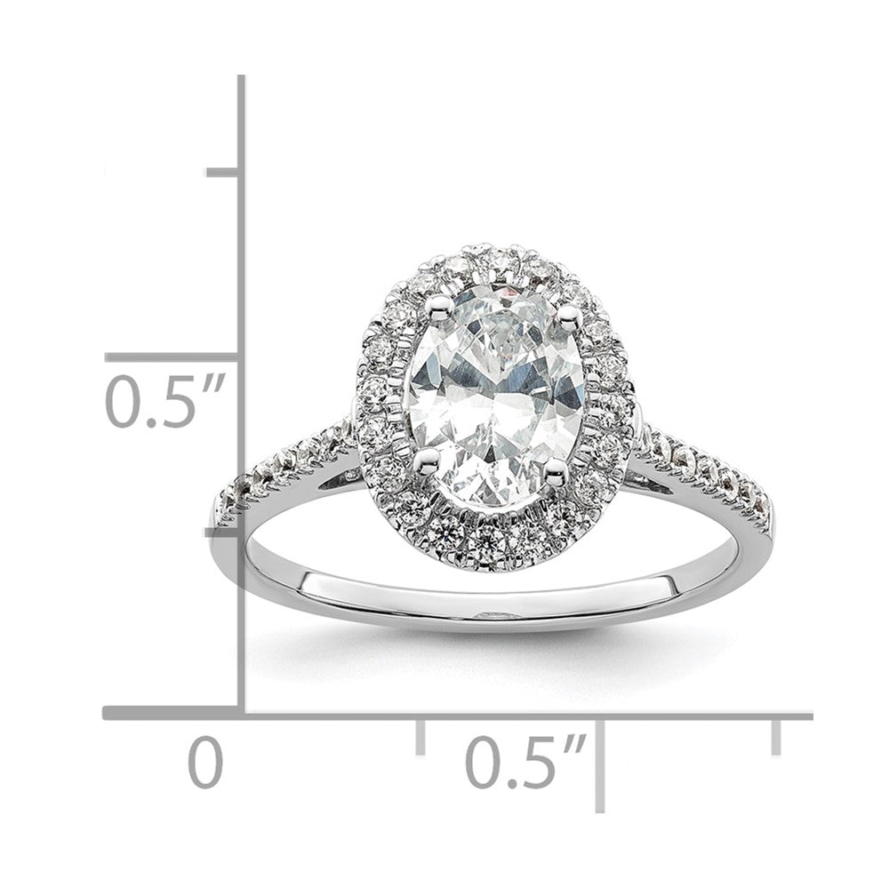 Oval Halo Diamond Semi-mount Engagement Rings