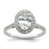 Oval Halo Diamond Semi-mount Engagement Rings