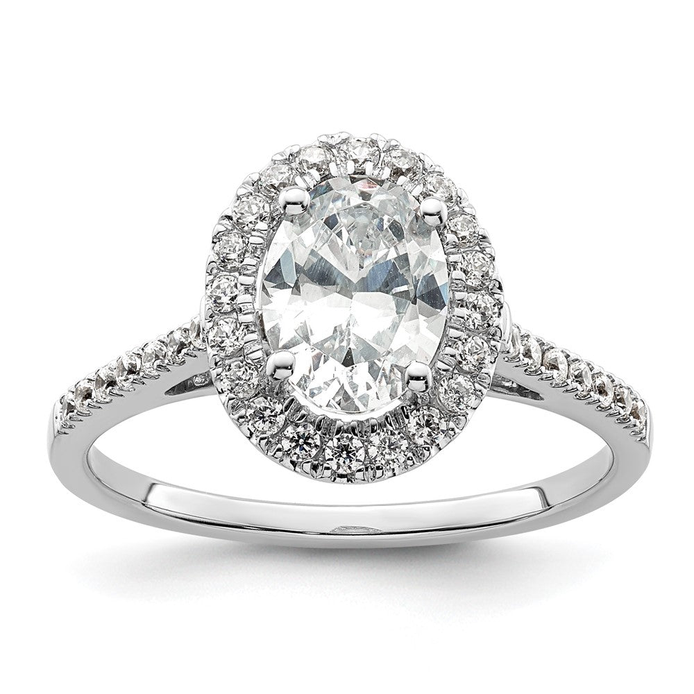 Oval Halo Diamond Semi-mount Engagement Rings