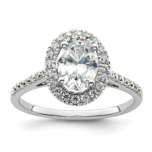 Oval Halo Diamond Semi-mount Engagement Rings