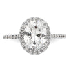 Oval Halo Diamond Semi-mount Engagement Rings