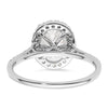 Oval Halo Diamond Semi-mount Engagement Rings