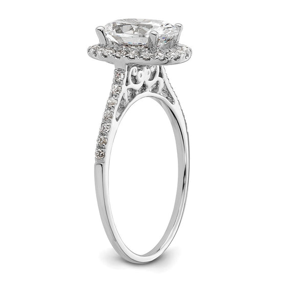 Oval Halo Diamond Semi-mount Engagement Rings