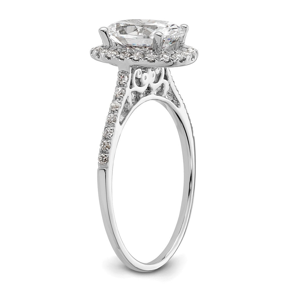 Oval Halo Diamond Semi-mount Engagement Rings