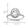 Oval Halo Diamond Semi-mount Engagement Rings