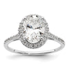 Oval Halo Diamond Semi-mount Engagement Rings