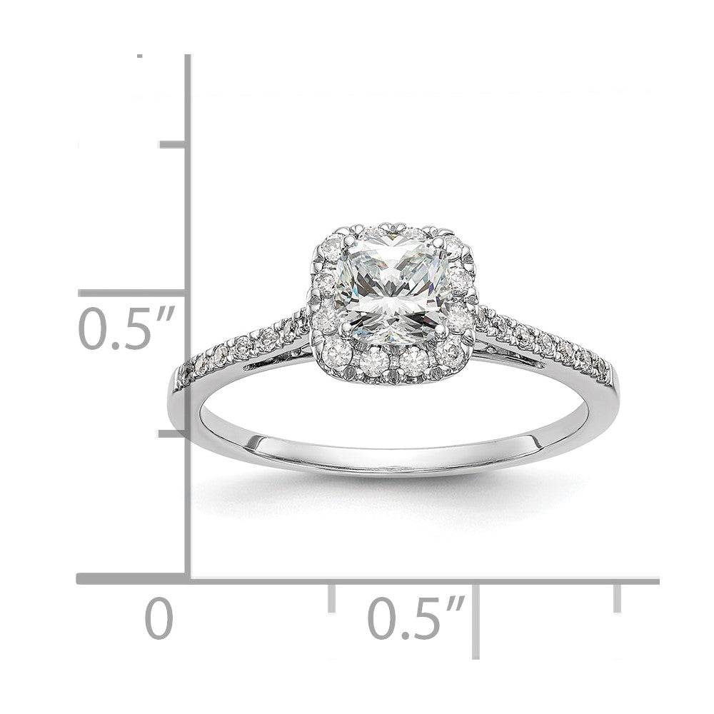 Cushion Halo Diamond Semi-mount Engagement Rings