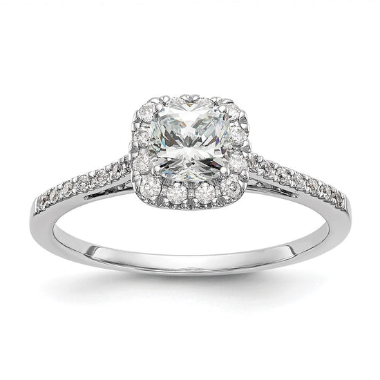 Cushion Halo Diamond Semi-mount Engagement Rings