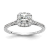 Cushion Halo Diamond Semi-mount Engagement Rings