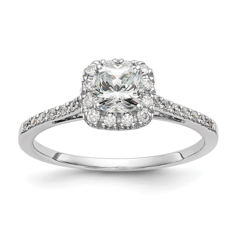 Cushion Halo Diamond Semi-mount Engagement Rings