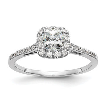 Cushion Halo Diamond Semi-mount Engagement Rings