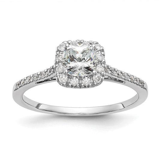 Cushion Halo Diamond Semi-mount Engagement Rings