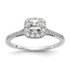 Cushion Halo Diamond Semi-mount Engagement Rings
