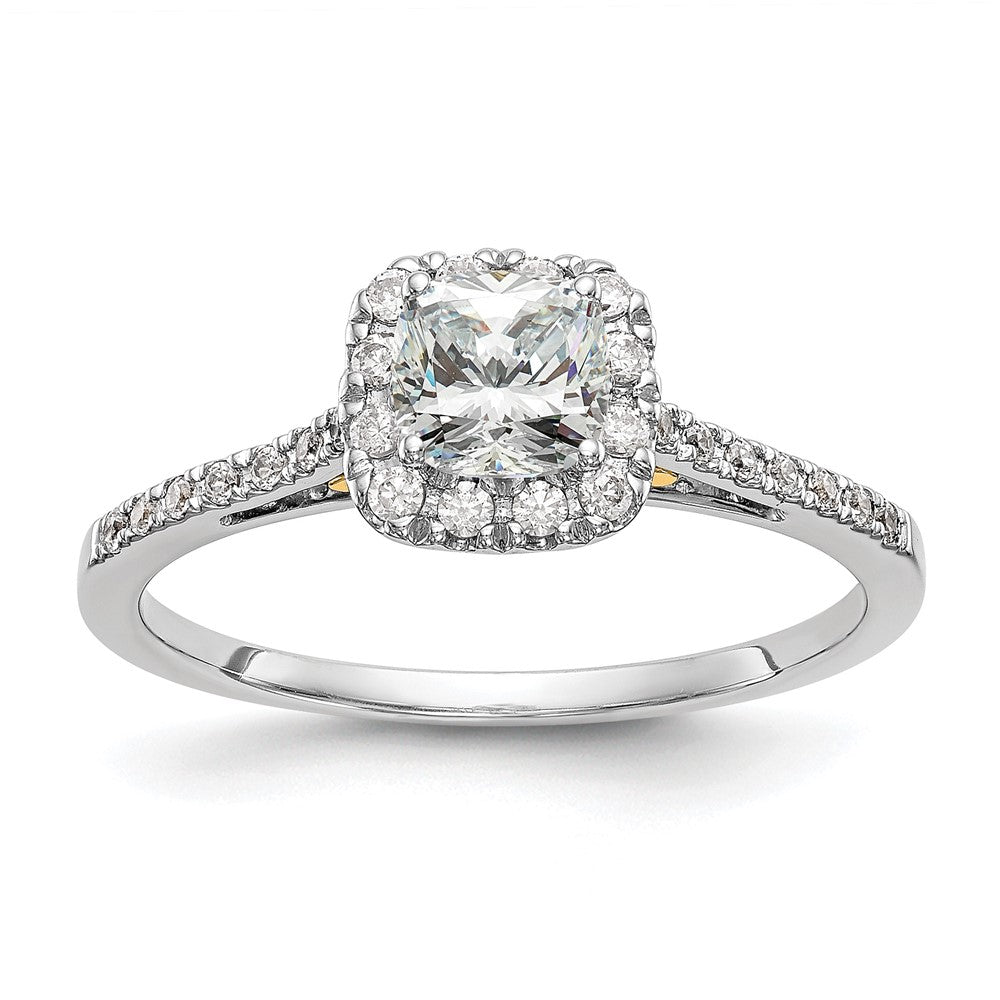 Cushion Halo Diamond Semi-mount Engagement Rings