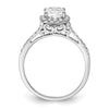Cushion Halo Diamond Semi-mount Engagement Rings