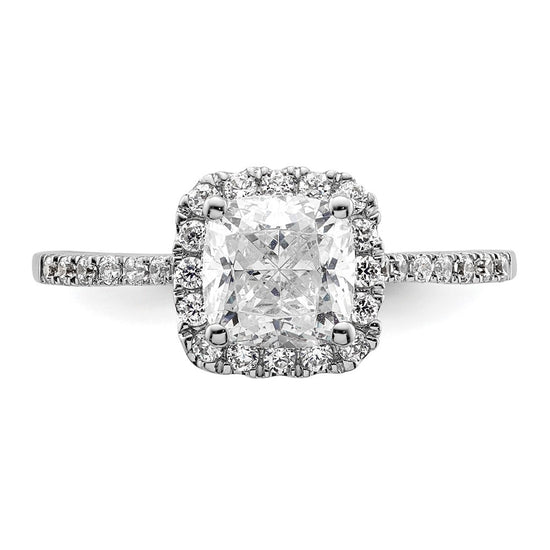 Cushion Halo Diamond Semi-mount Engagement Rings