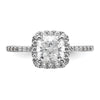 Cushion Halo Diamond Semi-mount Engagement Rings