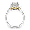 Cushion Halo Diamond Semi-mount Engagement Rings
