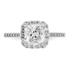 Cushion Halo Diamond Semi-mount Engagement Rings