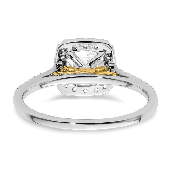 Cushion Halo Diamond Semi-mount Engagement Rings