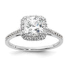 Cushion Halo Diamond Semi-mount Engagement Rings