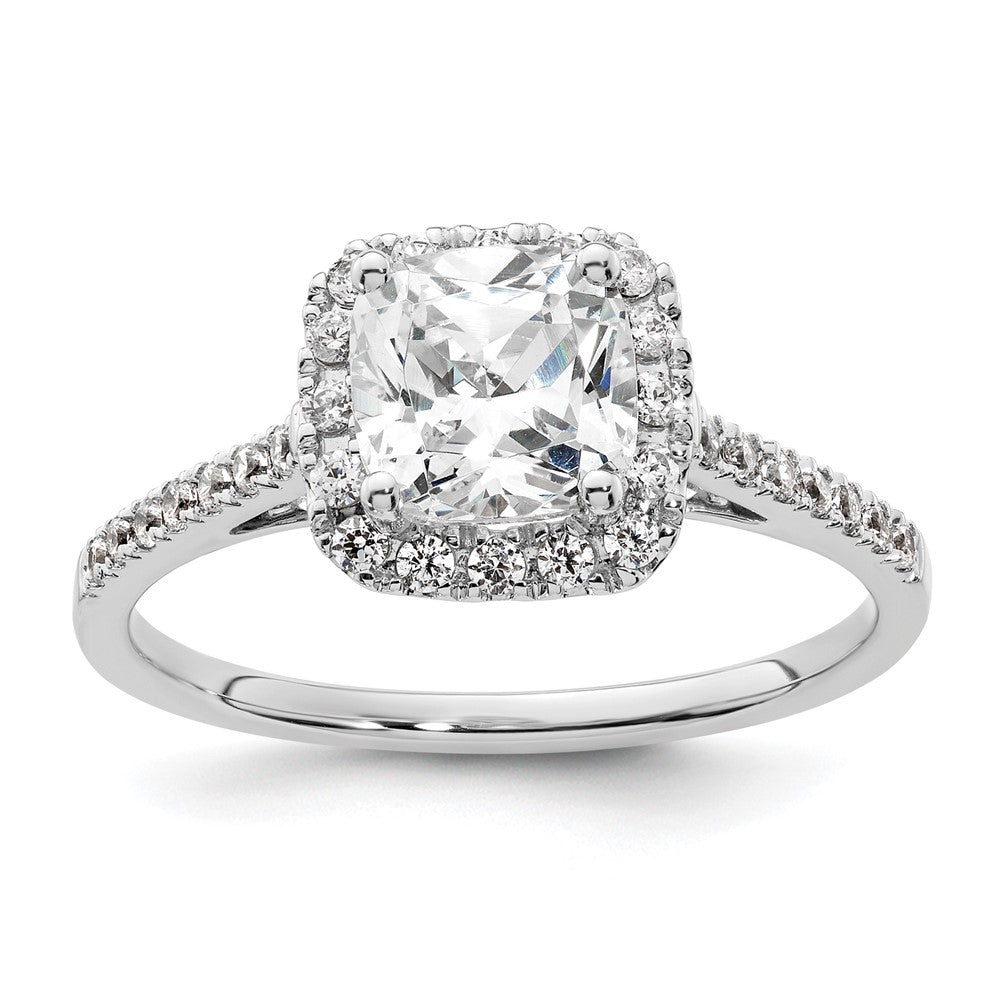 Cushion Halo Diamond Semi-mount Engagement Rings